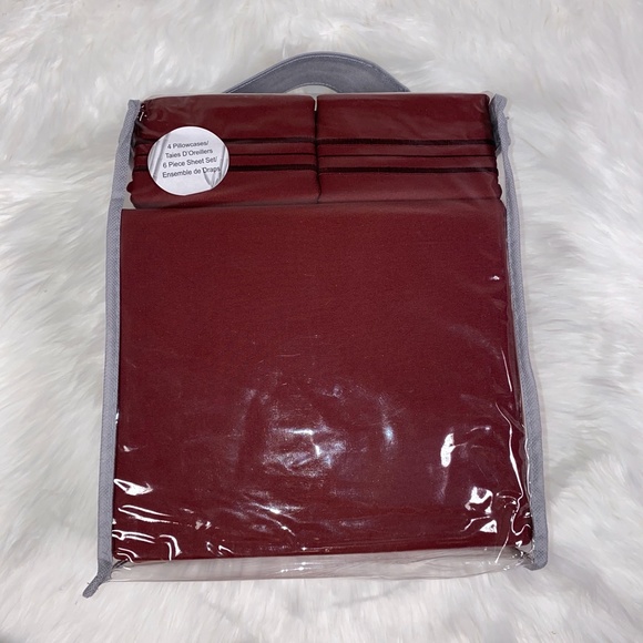 ⭐️SEE NEW LISTING⭐️Full 6pc Burgundy Bedsheets - Picture 2 of 5